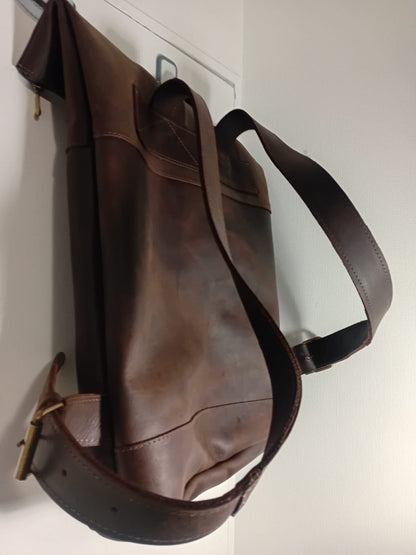 Mochila cuero 100% - Unisex