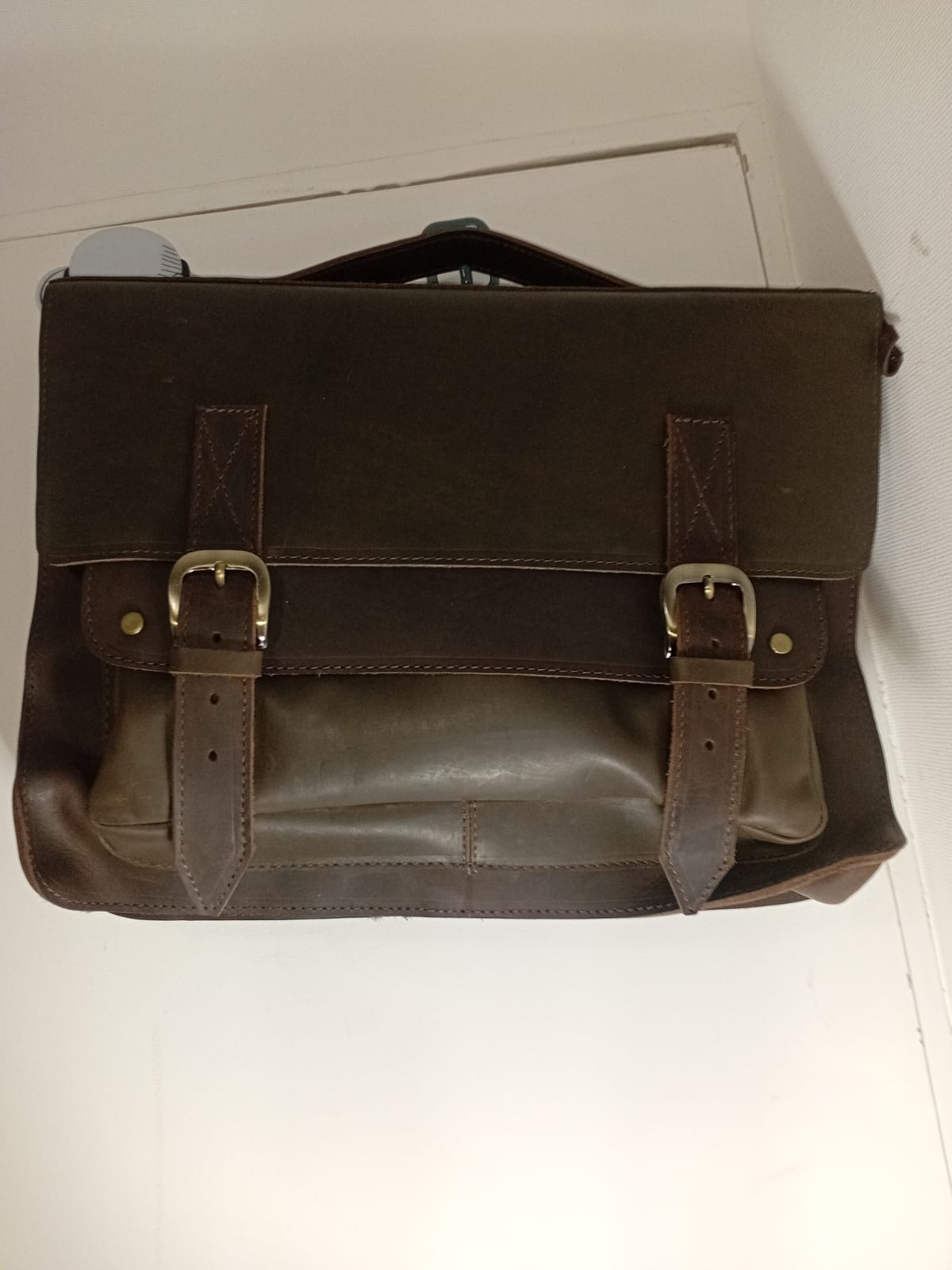 Maletín clásico de cuero-unisex